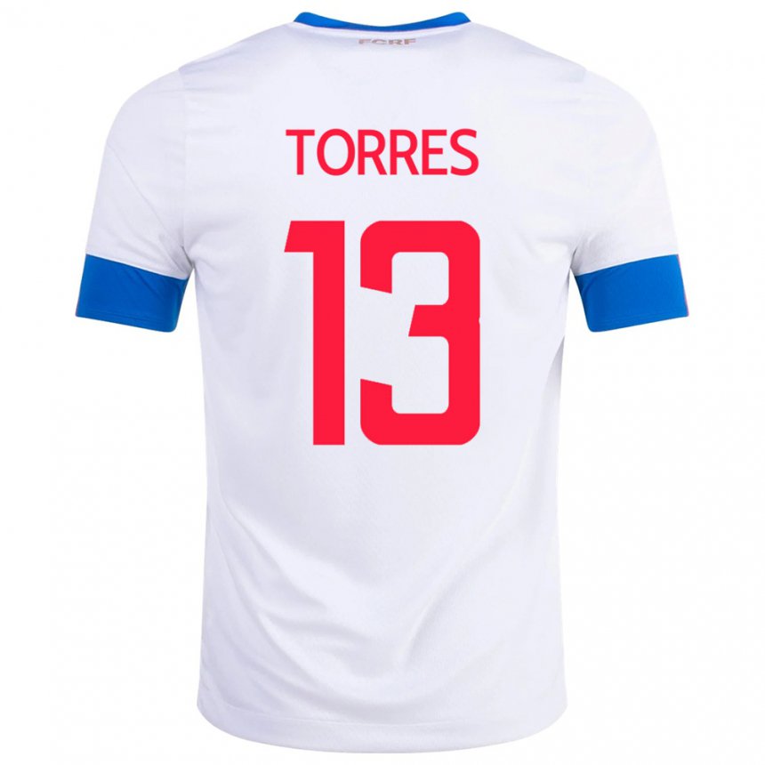 Herren Costa-ricanische Gerson Torres #13 Weiß Auswärtstrikot Trikot 22-24 T-shirt Belgien