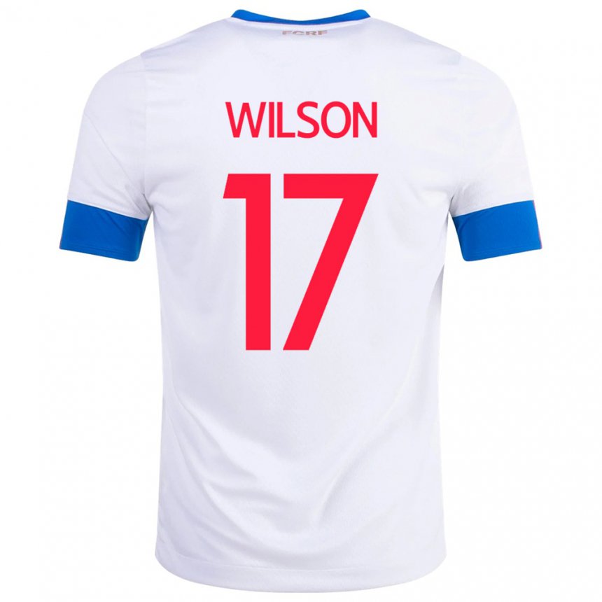 Homme Maillot Costa Rica Roan Wilson #17 Blanc Tenues Extérieur 22-24 T-shirt Belgique