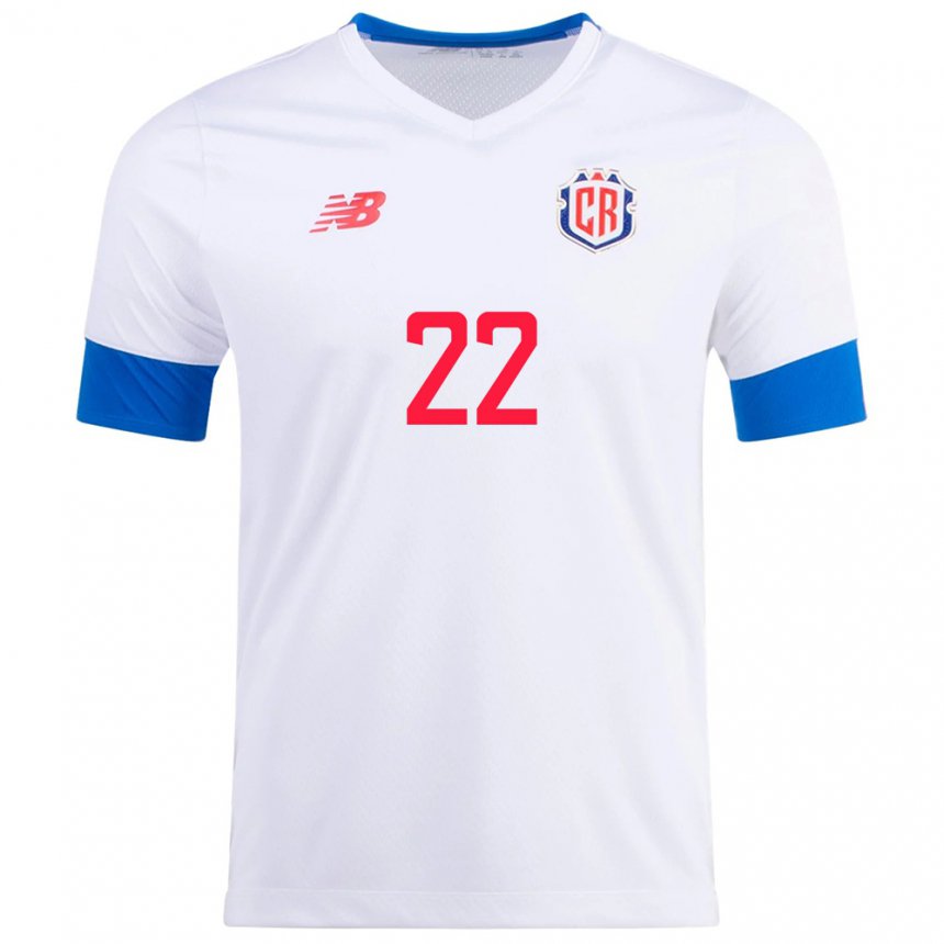 Herren Costa-ricanische Carlos Martinez #22 Weiß Auswärtstrikot Trikot 22-24 T-shirt Belgien