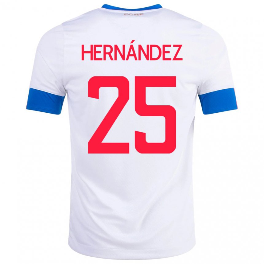 Herren Costa-ricanische Anthony Hernandez #25 Weiß Auswärtstrikot Trikot 22-24 T-shirt Belgien