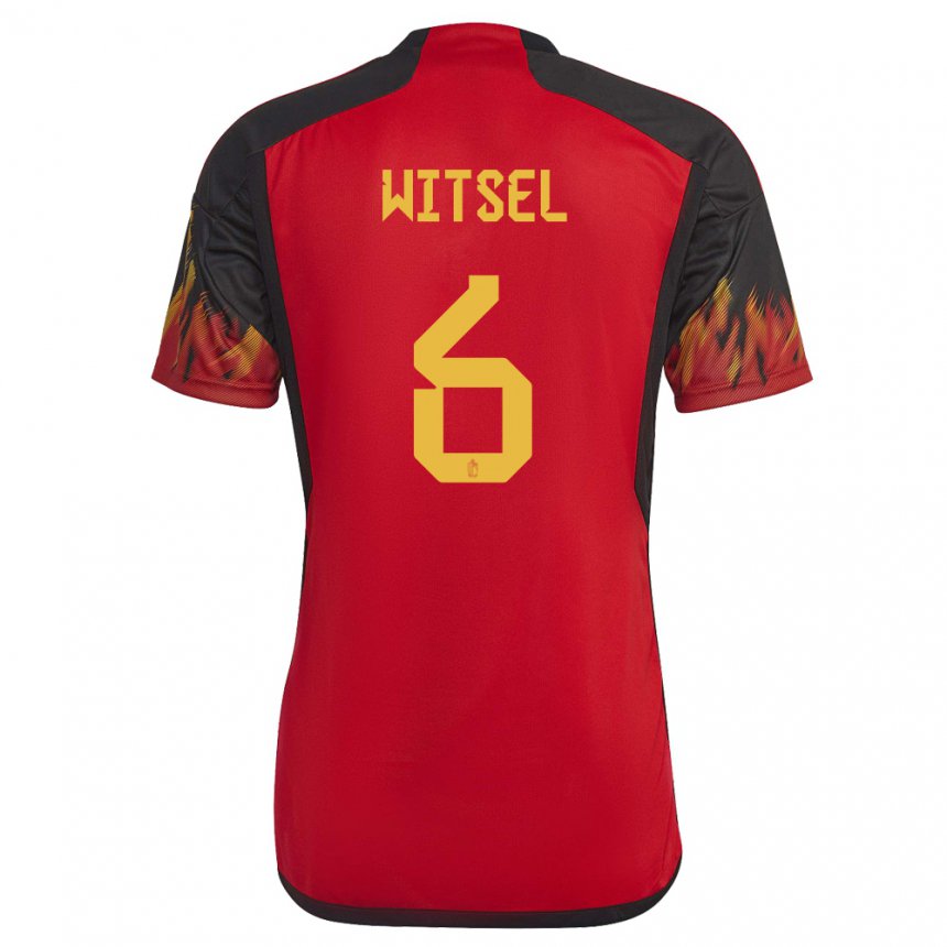 Damen Belgische Axel Witsel #6 Rot Heimtrikot Trikot 22-24 T-shirt Belgien