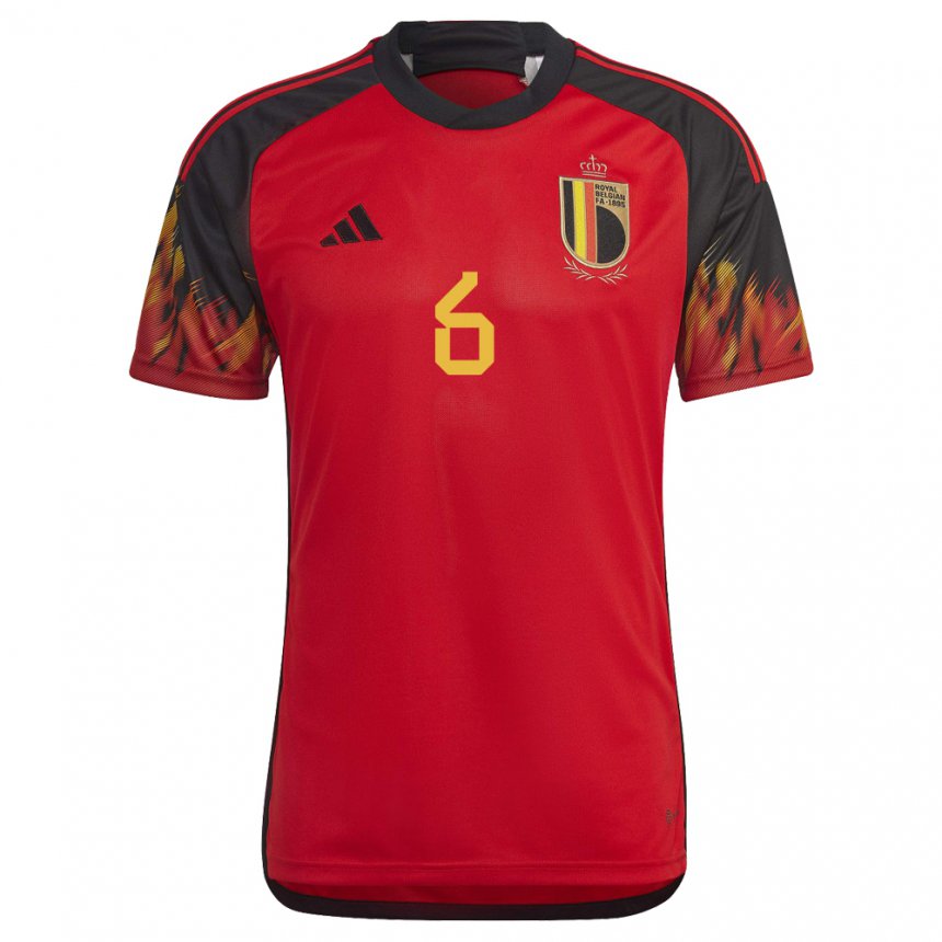 Damen Belgische Axel Witsel #6 Rot Heimtrikot Trikot 22-24 T-shirt Belgien