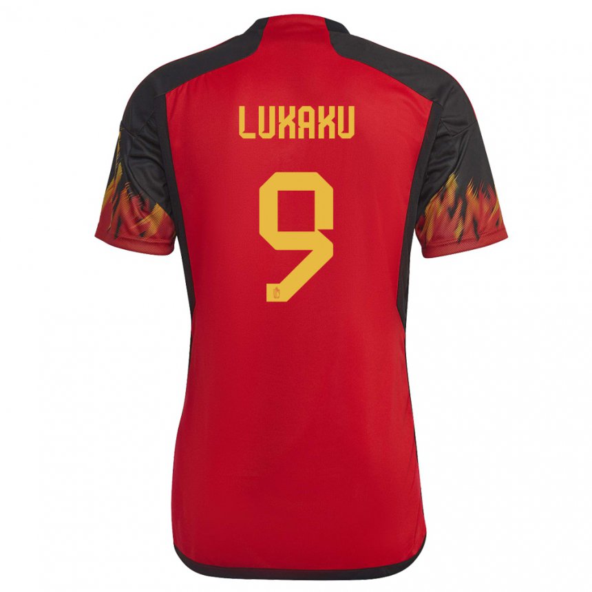 Damen Belgische Romelu Lukaku #9 Rot Heimtrikot Trikot 22-24 T-shirt Belgien
