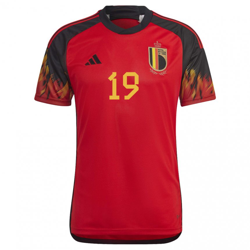 Damen Belgische Leander Dendoncker #19 Rot Heimtrikot Trikot 22-24 T-shirt Belgien