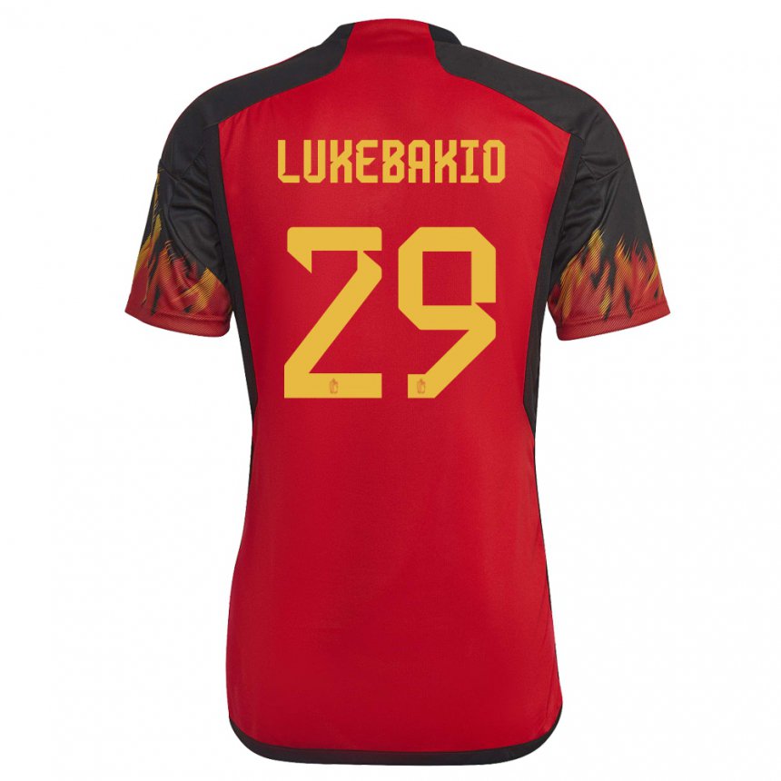 Damen Belgische Dodi Lukebakio #29 Rot Heimtrikot Trikot 22-24 T-shirt Belgien