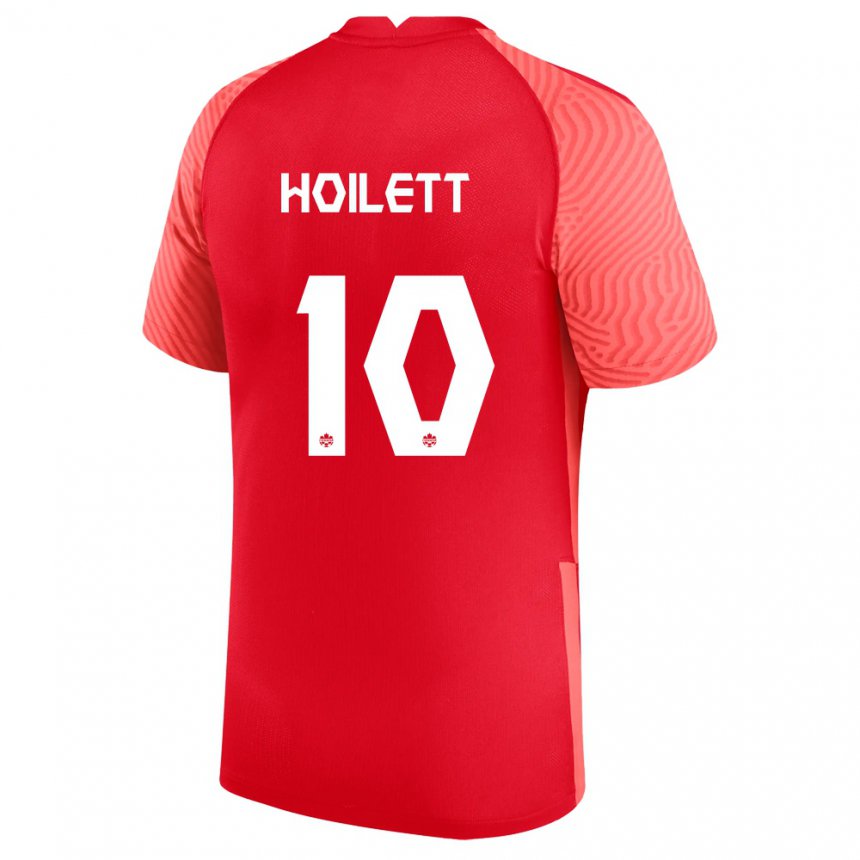 Damen Kanadische David Junior Hoilett #10 Rot Heimtrikot Trikot 22-24 T-shirt Belgien