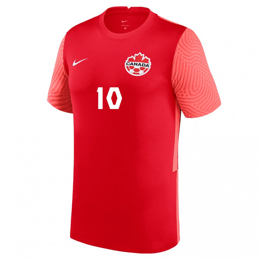 Damen Kanadische David Junior Hoilett #10 Rot Heimtrikot Trikot 22-24 T-shirt Belgien