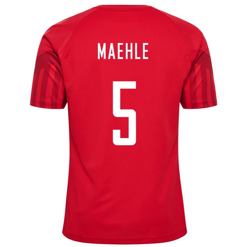 Damen Dänische Joakim Maehle #5 Rot Heimtrikot Trikot 22-24 T-shirt Belgien