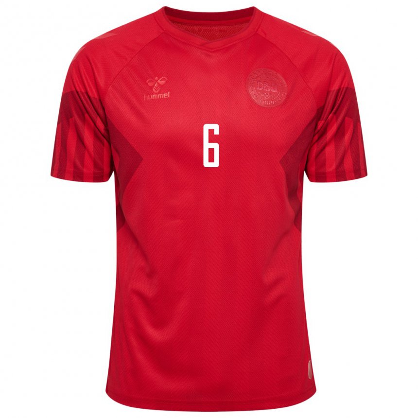 Damen Dänische Andreas Christensen #6 Rot Heimtrikot Trikot 22-24 T-shirt Belgien