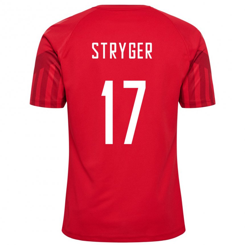 Damen Dänische Jens Stryger Larsen #17 Rot Heimtrikot Trikot 22-24 T-shirt Belgien