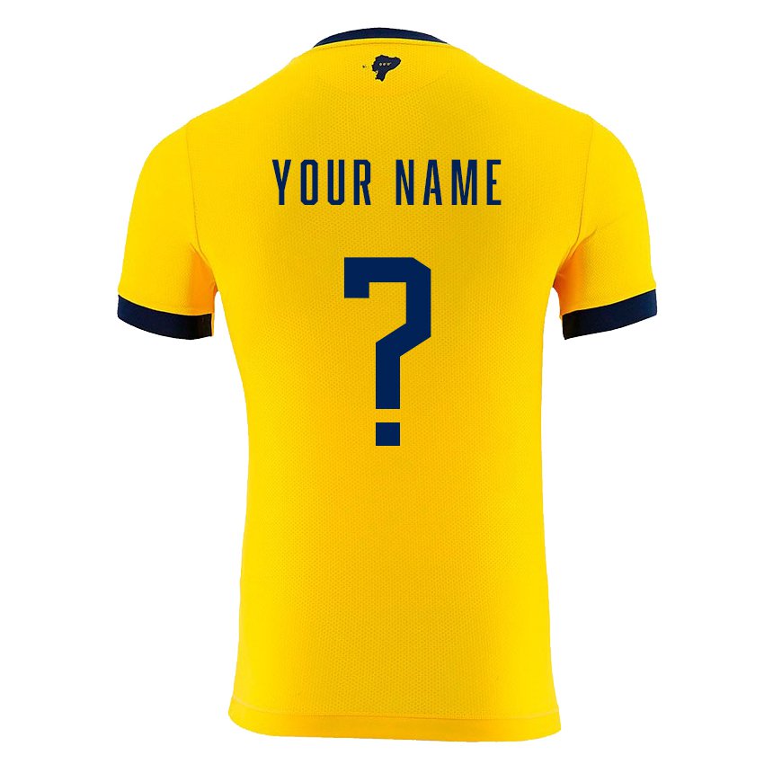 Damen Ecuadorianische Ihren Namen #0 Gelb Heimtrikot Trikot 22-24 T-shirt Belgien