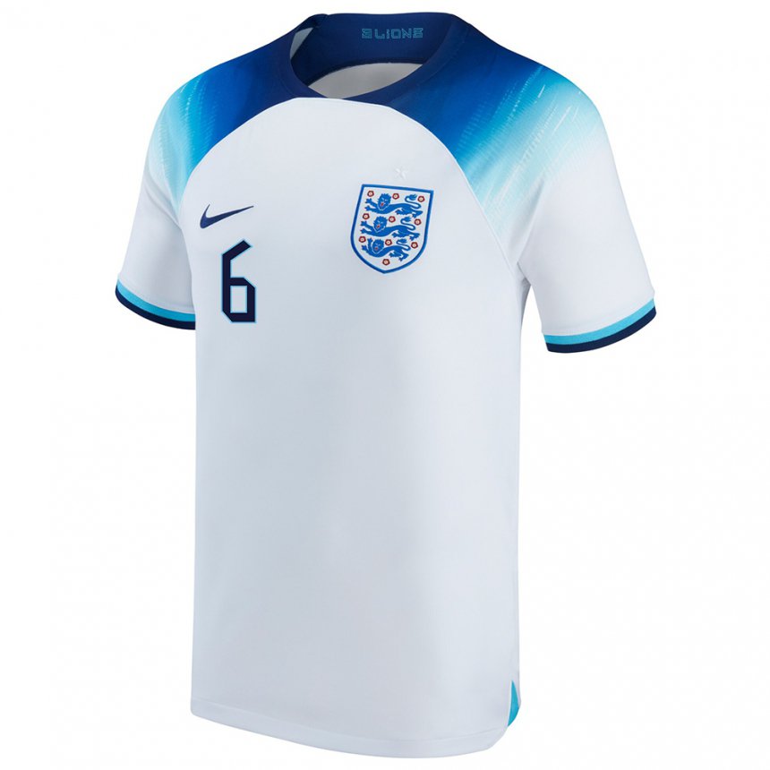 Damen Englische Harry Maguire #6 Weiß Blau Heimtrikot Trikot 22-24 T-shirt Belgien