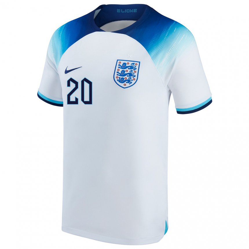 Damen Englische Phil Foden #20 Weiß Blau Heimtrikot Trikot 22-24 T-shirt Belgien