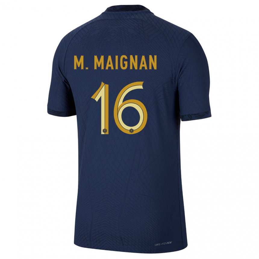 Damen Französische Mike Maignan #16 Marineblau Heimtrikot Trikot 22-24 T-shirt Belgien