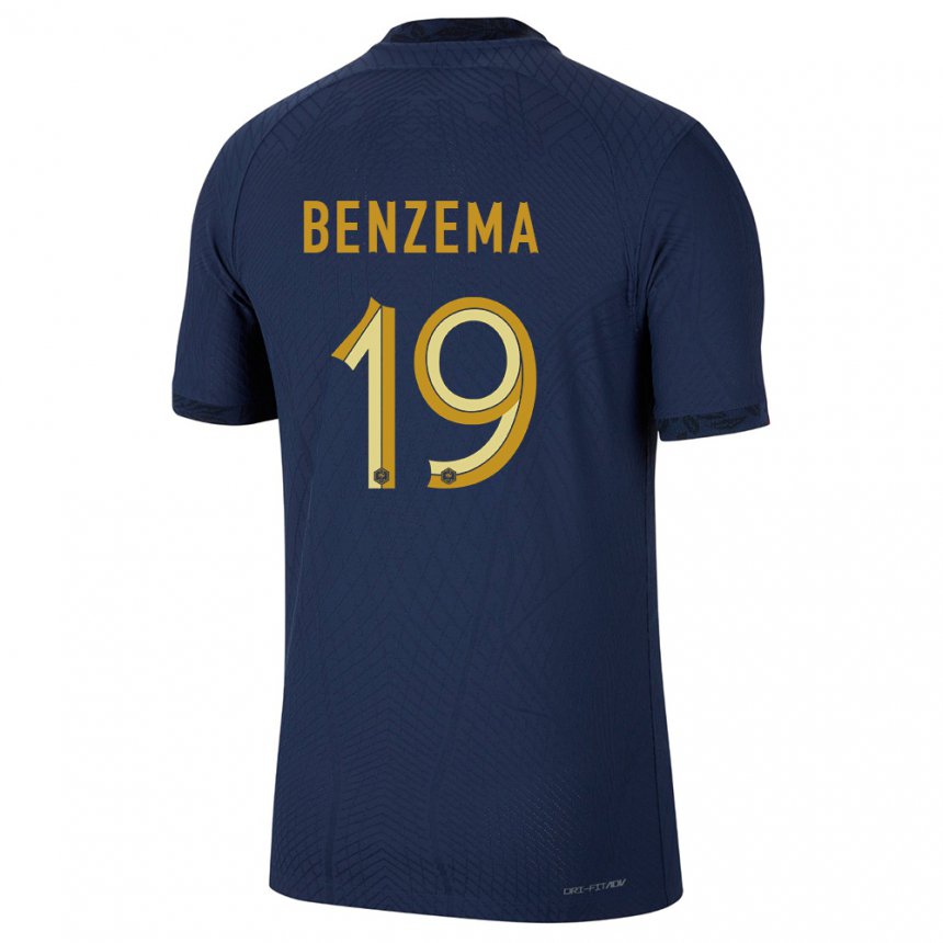 Damen Französische Karim Benzema #19 Marineblau Heimtrikot Trikot 22-24 T-shirt Belgien