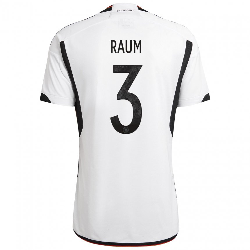 Damen Deutsche David Raum #3 Weiß Schwarz Heimtrikot Trikot 22-24 T-shirt Belgien