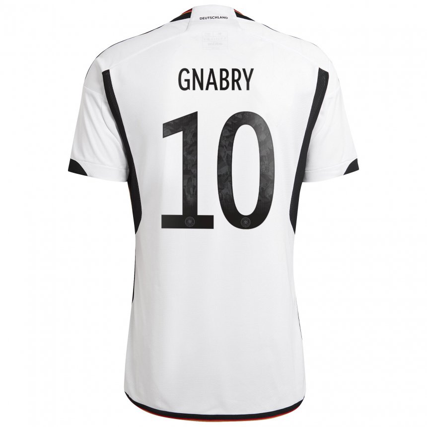 Damen Deutsche Serge Gnabry #10 Weiß Schwarz Heimtrikot Trikot 22-24 T-shirt Belgien