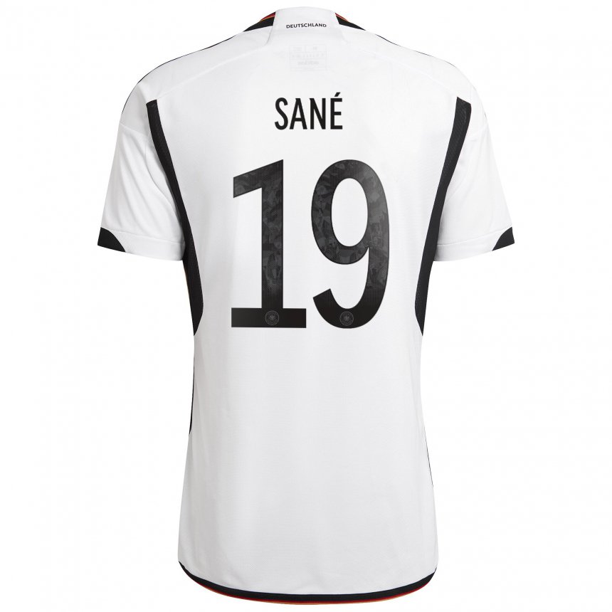Damen Deutsche Leroy Sane #19 Weiß Schwarz Heimtrikot Trikot 22-24 T-shirt Belgien