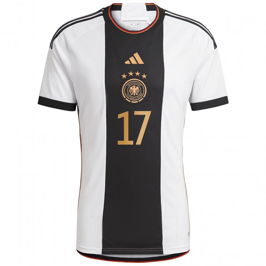 Damen Deutsche Florian Neuhaus #17 Weiß Schwarz Heimtrikot Trikot 22-24 T-shirt Belgien