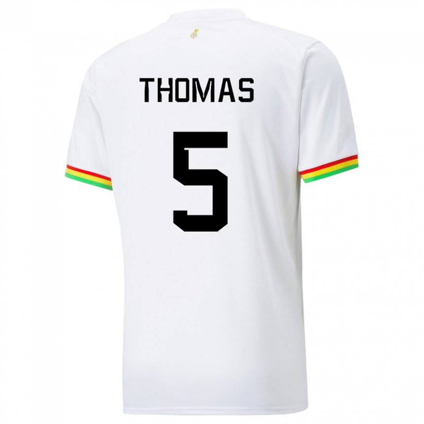 Damen Ghanaische Thomas Partey #5 Weiß Heimtrikot Trikot 22-24 T-shirt Belgien
