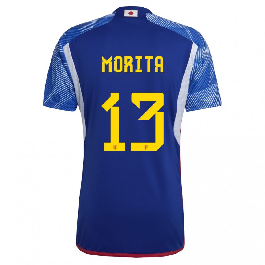 Damen Japanische Hidemasa Morita #13 Königsblau Heimtrikot Trikot 22-24 T-shirt Belgien