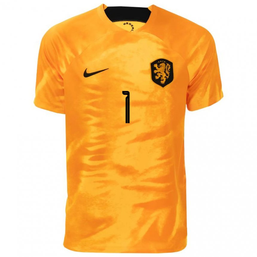 Damen Niederländische Remko Pasveer #1 Laser-orange Heimtrikot Trikot 22-24 T-shirt Belgien