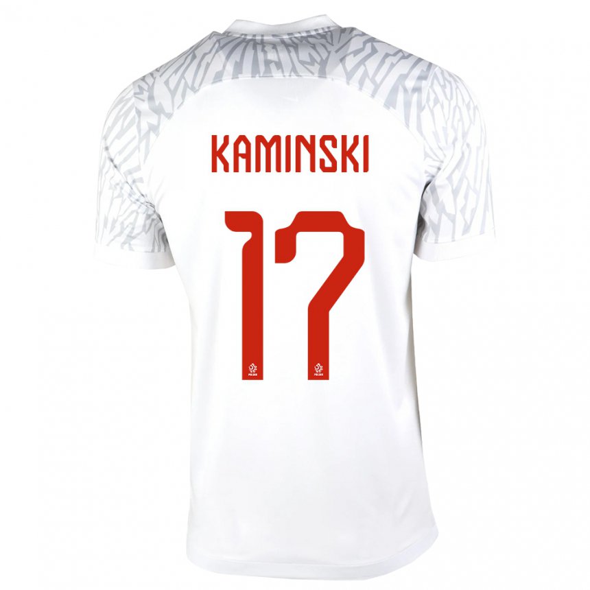 Damen Polnische Jakub Kaminski #17 Weiß Heimtrikot Trikot 22-24 T-shirt Belgien