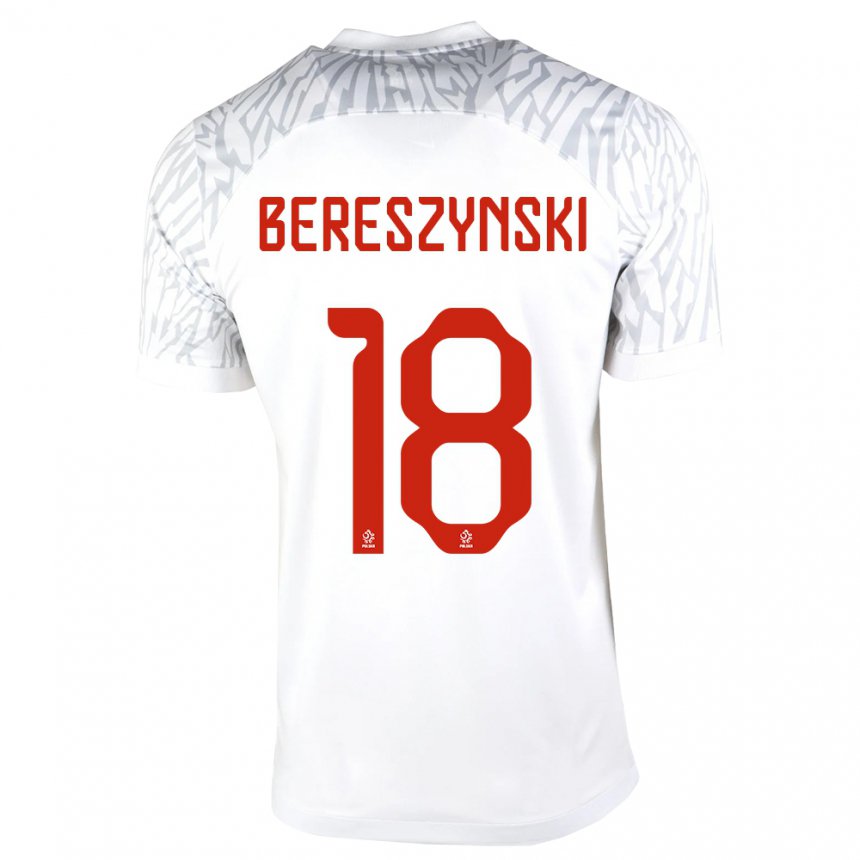 Damen Polnische Bartosz Bereszynski #18 Weiß Heimtrikot Trikot 22-24 T-shirt Belgien