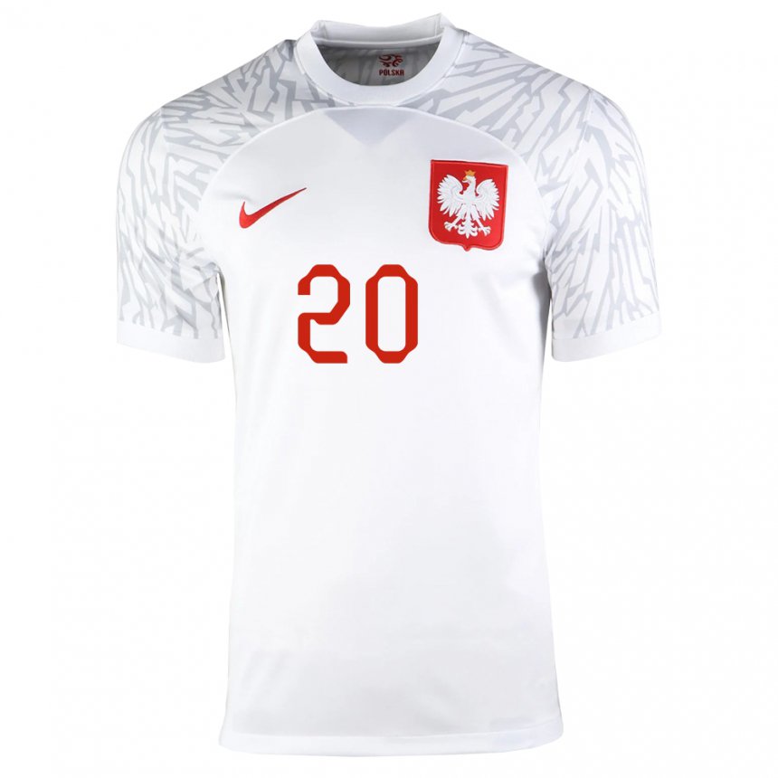 Damen Polnische Piotr Zielinski #20 Weiß Heimtrikot Trikot 22-24 T-shirt Belgien