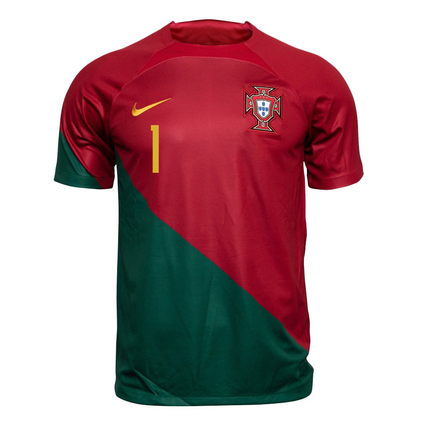 Damen Portugiesische Rui Patricio #1 Rot Grün Heimtrikot Trikot 22-24 T-shirt Belgien