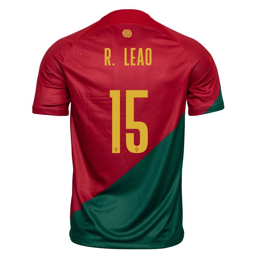 Damen Portugiesische Rafael Leao #15 Rot Grün Heimtrikot Trikot 22-24 T-shirt Belgien