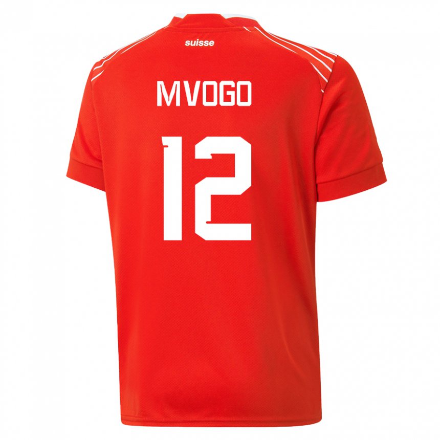 Damen Schweizer Yvon Mvogo #12 Rot Heimtrikot Trikot 22-24 T-shirt Belgien