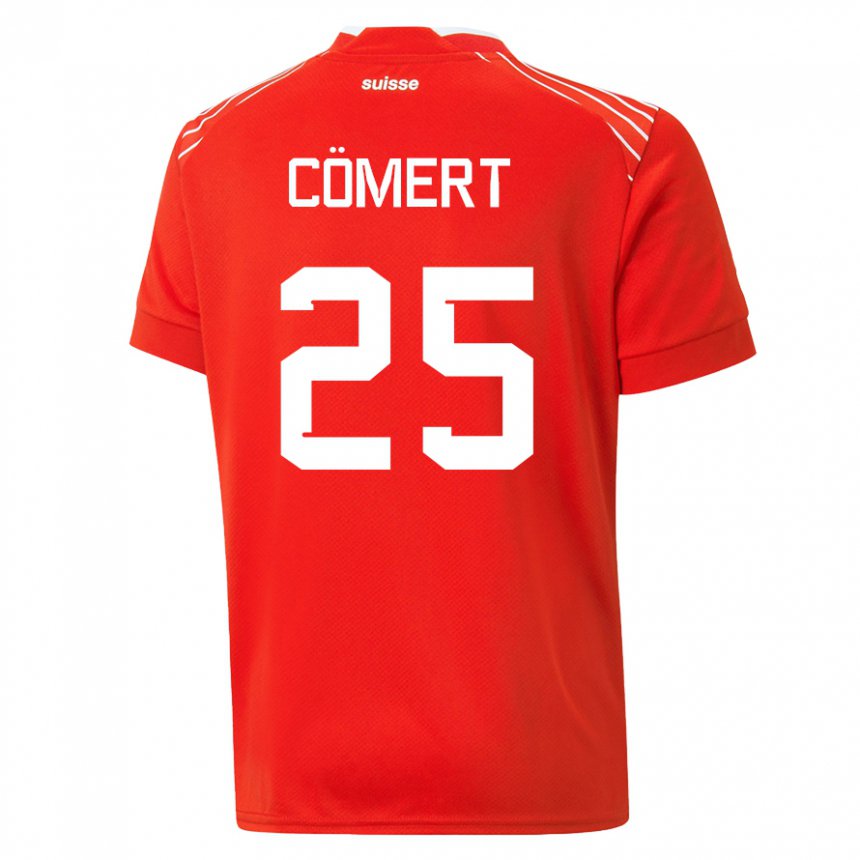 Damen Schweizer Eray Comert #25 Rot Heimtrikot Trikot 22-24 T-shirt Belgien