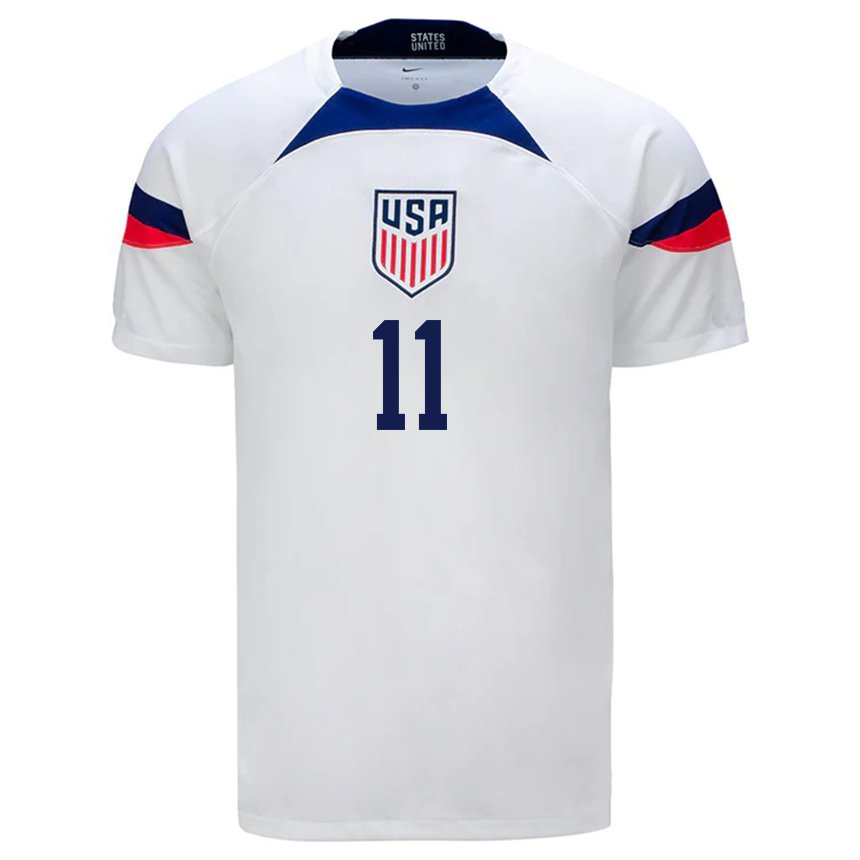 Damen Us-amerikanische Brenden Aaronson #11 Weiß Heimtrikot Trikot 22-24 T-shirt Belgien