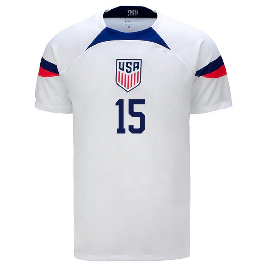 Damen Us-amerikanische Aaron Long #15 Weiß Heimtrikot Trikot 22-24 T-shirt Belgien