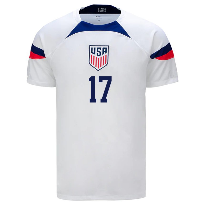 Damen Us-amerikanische Malik Tillman #17 Weiß Heimtrikot Trikot 22-24 T-shirt Belgien