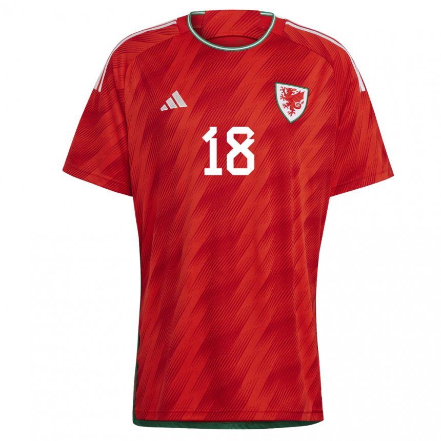 Damen Walisische Jonathan Williams #18 Rot Heimtrikot Trikot 22-24 T-shirt Belgien