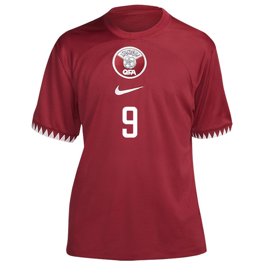 Damen Katarische Mohammed Muntari #9 Kastanienbraun Heimtrikot Trikot 22-24 T-shirt Belgien