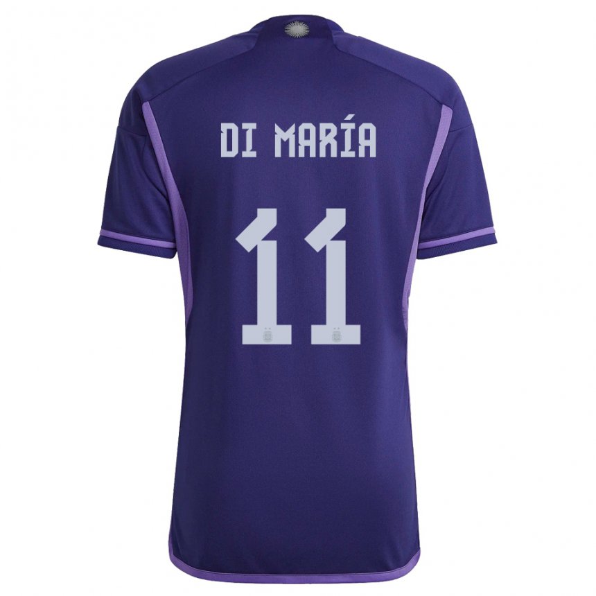 Damen Argentinische Angel Di Maria #11 Violett Auswärtstrikot Trikot 22-24 T-shirt Belgien