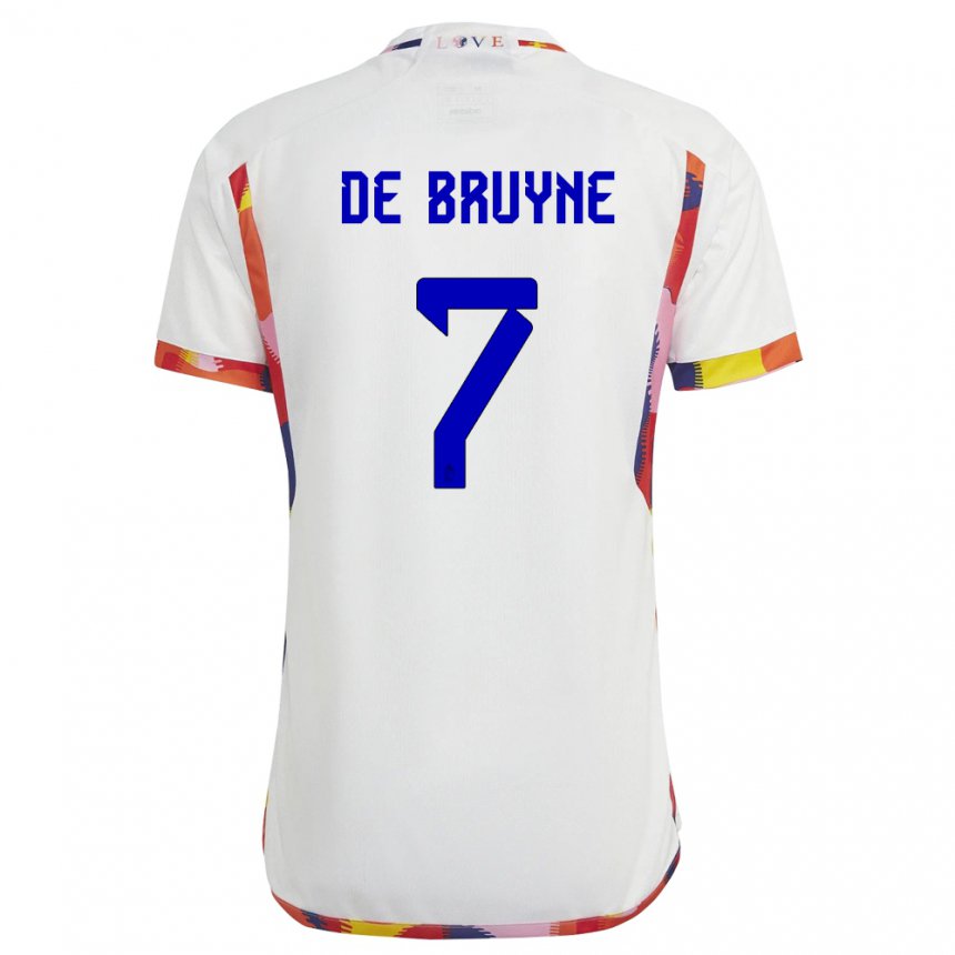 Damen Belgische Kevin De Bruyne #7 Weiß Auswärtstrikot Trikot 22-24 T-shirt Belgien