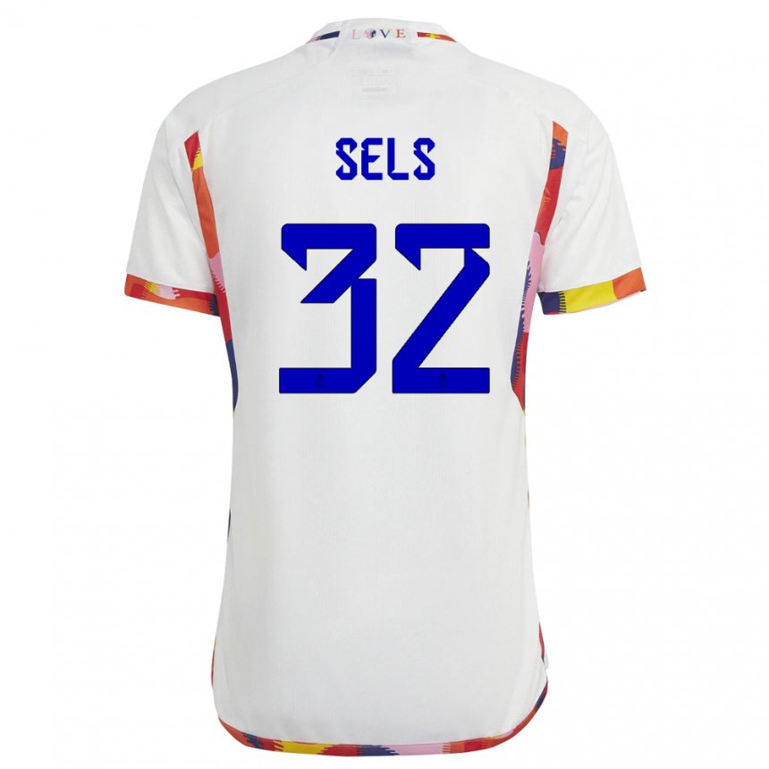 Damen Belgische Matz Sels #32 Weiß Auswärtstrikot Trikot 22-24 T-shirt Belgien