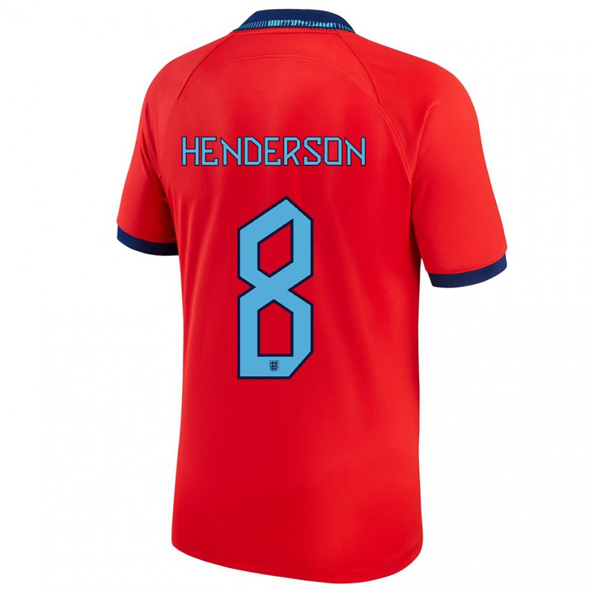 Femme Maillot Angleterre Jordan Henderson #8 Rouge Tenues Extérieur 22-24 T-shirt Belgique