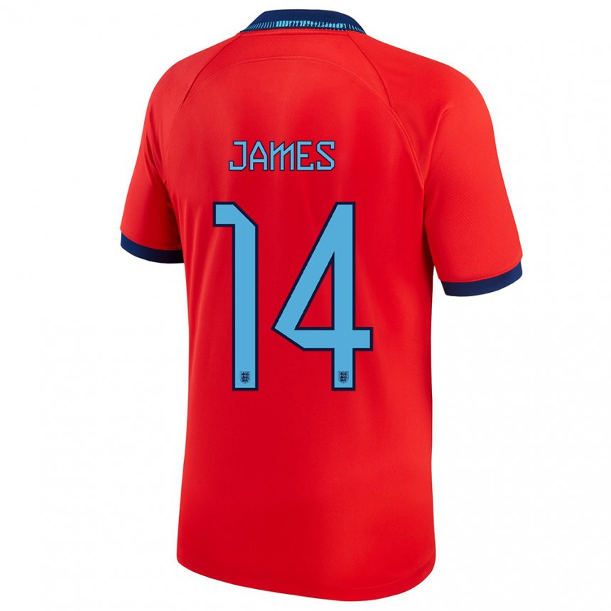 Damen Englische Reece James #14 Rot Auswärtstrikot Trikot 22-24 T-shirt Belgien