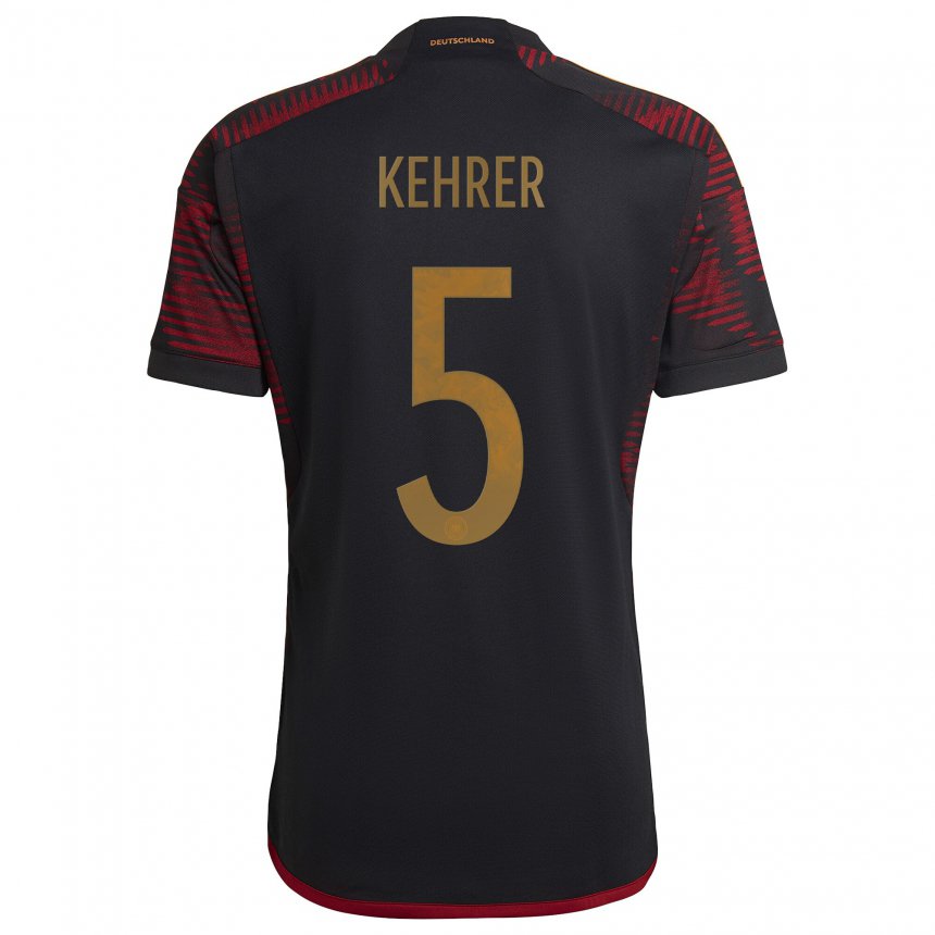 Damen Deutsche Thilo Kehrer #5 Schwarz Kastanienbraun Auswärtstrikot Trikot 22-24 T-shirt Belgien