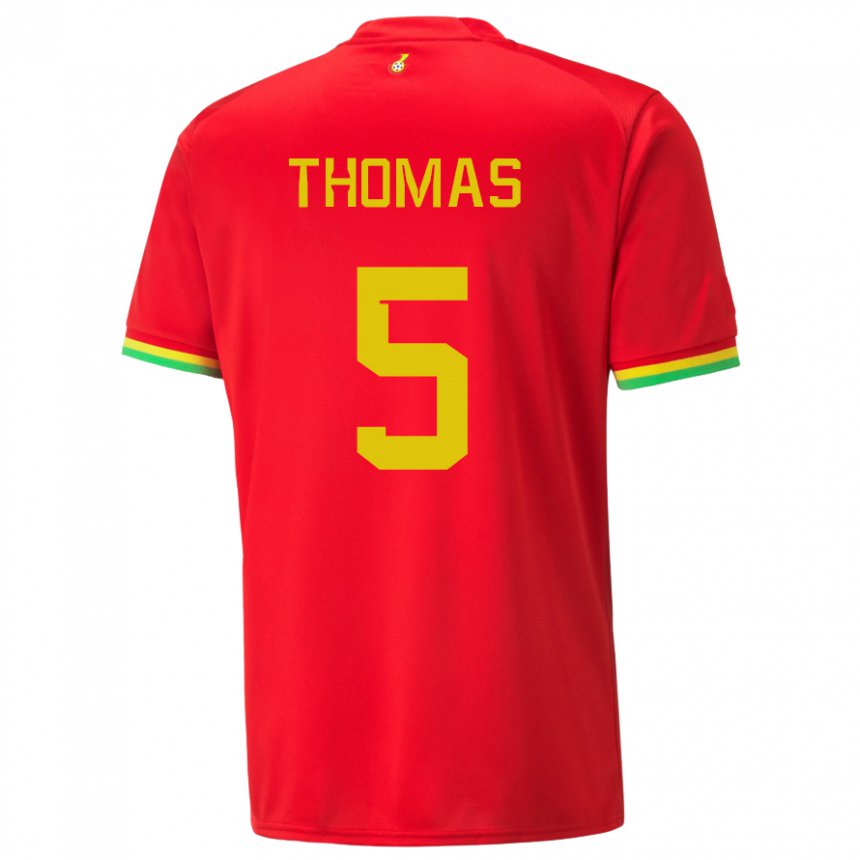 Damen Ghanaische Thomas Partey #5 Rot Auswärtstrikot Trikot 22-24 T-shirt Belgien
