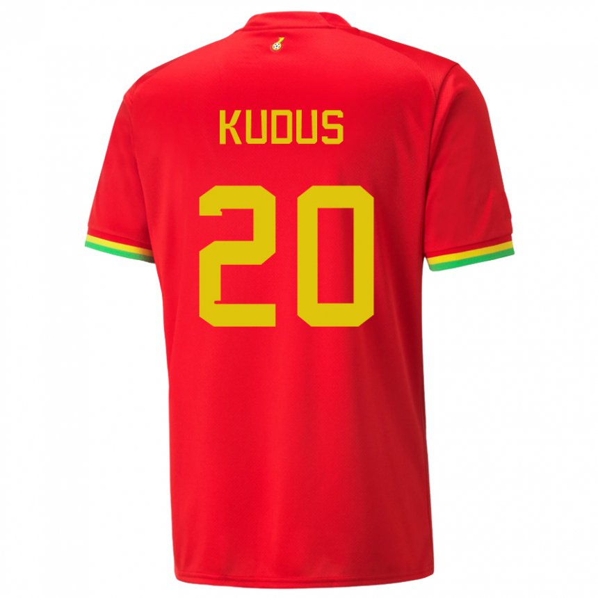 Damen Ghanaische Mohammed Kudus #20 Rot Auswärtstrikot Trikot 22-24 T-shirt Belgien