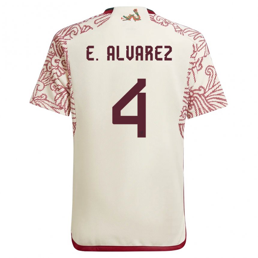 Damen Mexikanische Edson Alvarez #4 Wunder Weiß Rot Auswärtstrikot Trikot 22-24 T-shirt Belgien