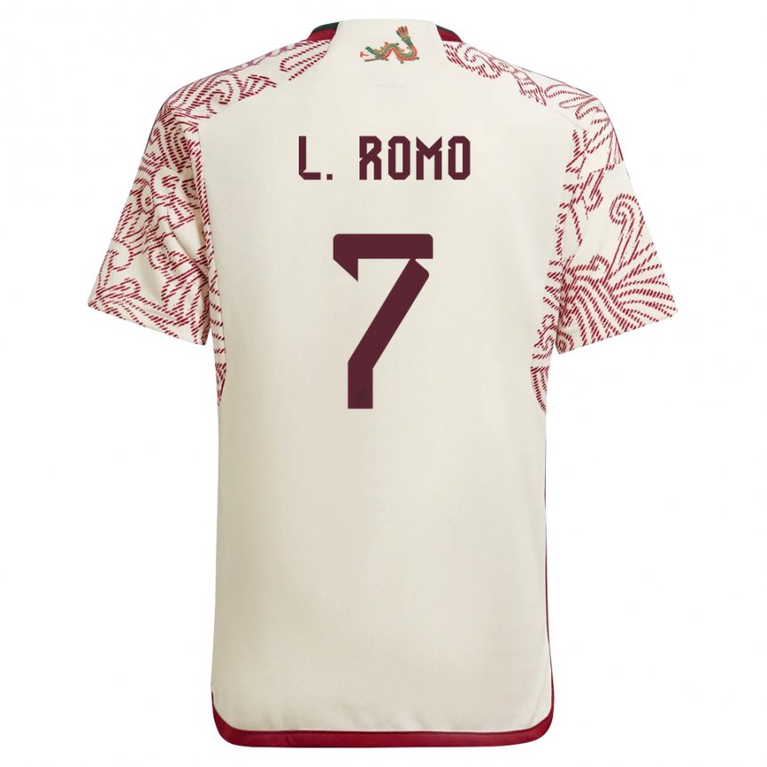 Damen Mexikanische Luis Romo #7 Wunder Weiß Rot Auswärtstrikot Trikot 22-24 T-shirt Belgien