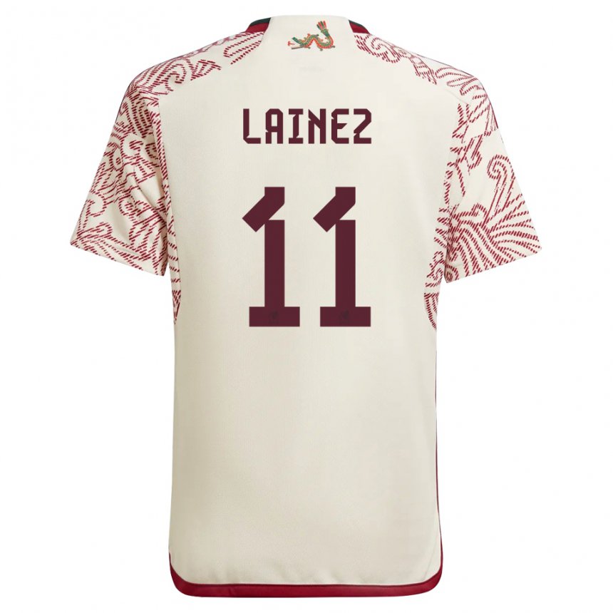 Damen Mexikanische Diego Lainez #11 Wunder Weiß Rot Auswärtstrikot Trikot 22-24 T-shirt Belgien