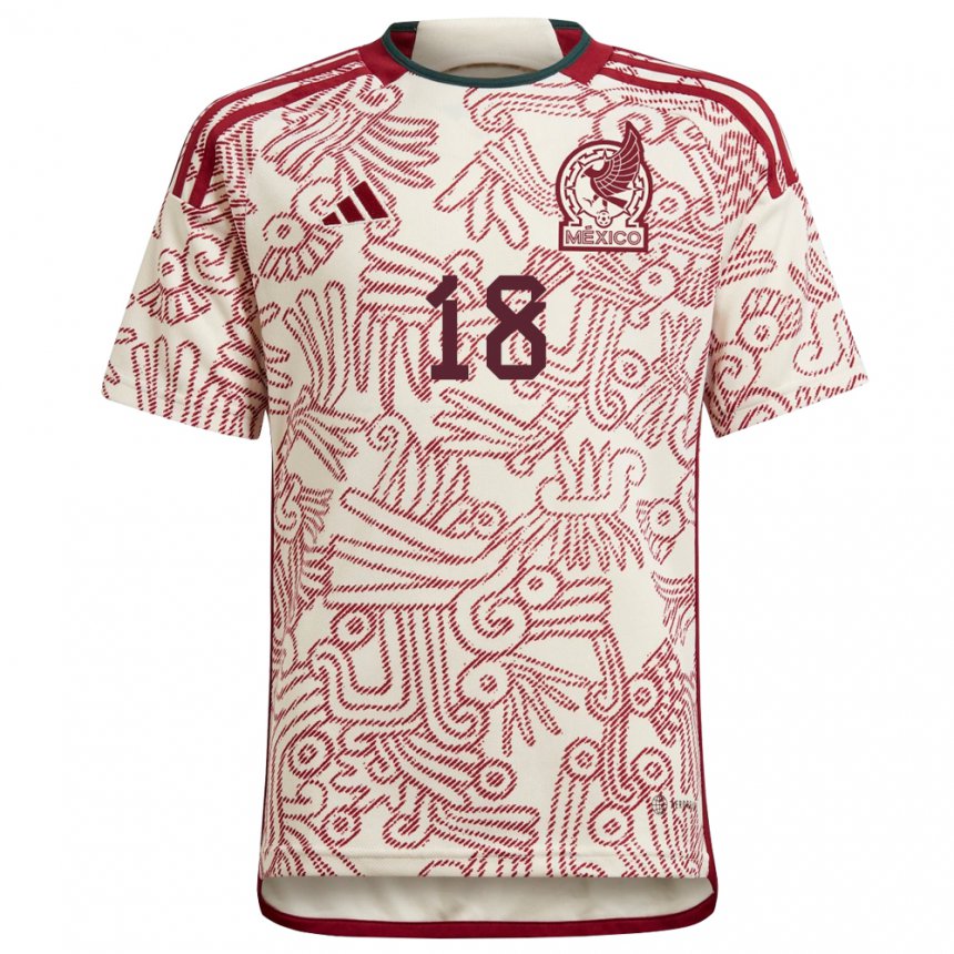 Damen Mexikanische Andres Guardado #18 Wunder Weiß Rot Auswärtstrikot Trikot 22-24 T-shirt Belgien